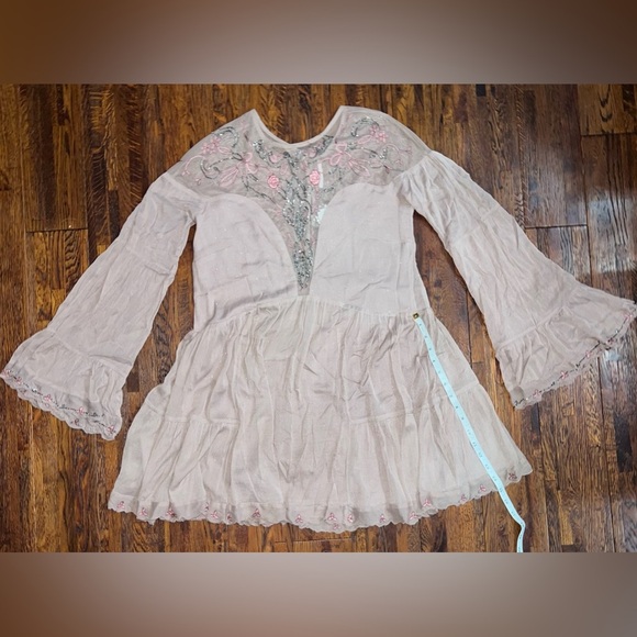 FREE PEOPLE Panama City Beaded Minidress in Mauve Size Small - Picture 4 of 8